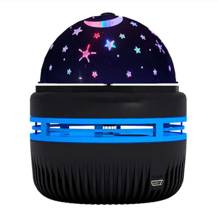 LED Projection Lamp displaying colorful stars and planets in a dark dome, perfect for enhancing room ambiance.