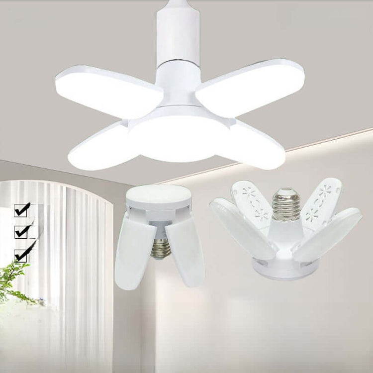 Mini Fan designed to attach to light fixtures, featuring a unique flower-like shape for effective cooling.