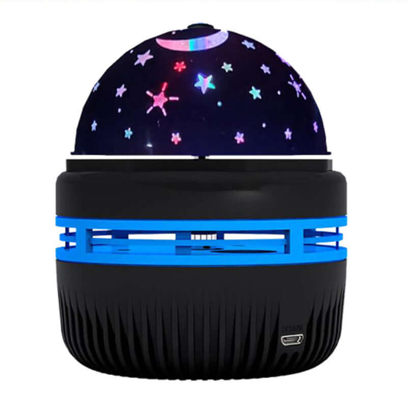 LED Projection Lamp illuminating a starry night sky, featuring a unique dome design and vibrant colors.