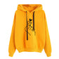Fleece Hoodie with heart print design in vibrant yellow color and comfortable fleece lining.