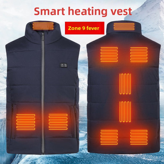 Smart Heating Vest with adjustable heating zones for warmth in cold environments.