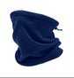 Fleece Scarf Mask in navy blue fleece material designed for warmth and comfort in cold weather.